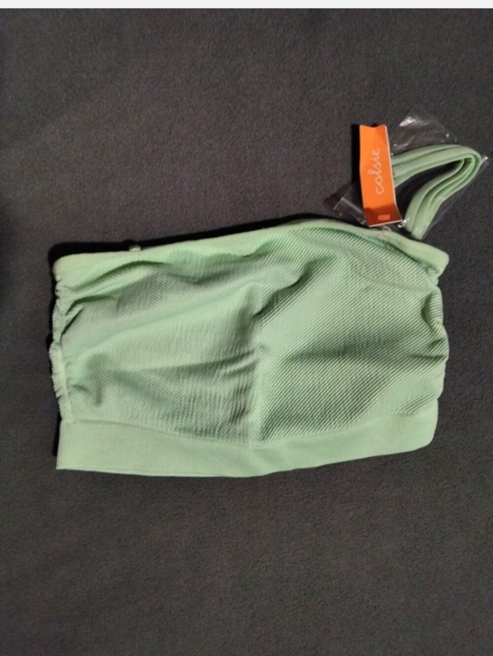 Target Mint Green Ribbed Bandeau Top